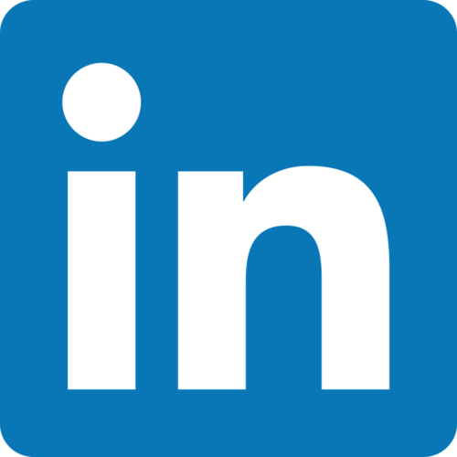 Blaues LinkedIn-Logo mit weißem Schriftzug „in“ auf quadratischem Hintergrund.