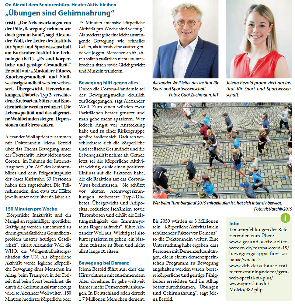 Artikel von Jelena Bezold und Prof. Dr. Woll