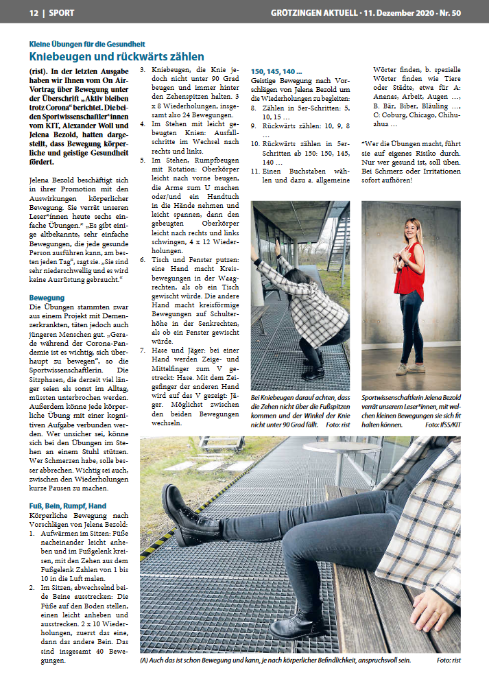 Artikel von Jelena Bezold und Prof. Dr. Woll